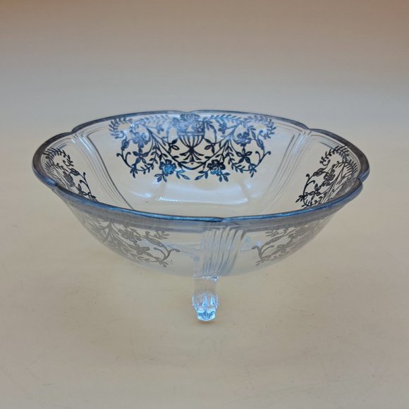 Glass Bowl With Silver Overlay - Picture 9 of 11
